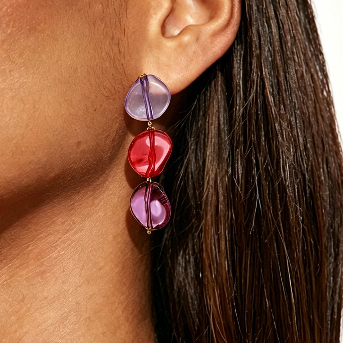 Classy Multi-Color Resin Drop Earrings