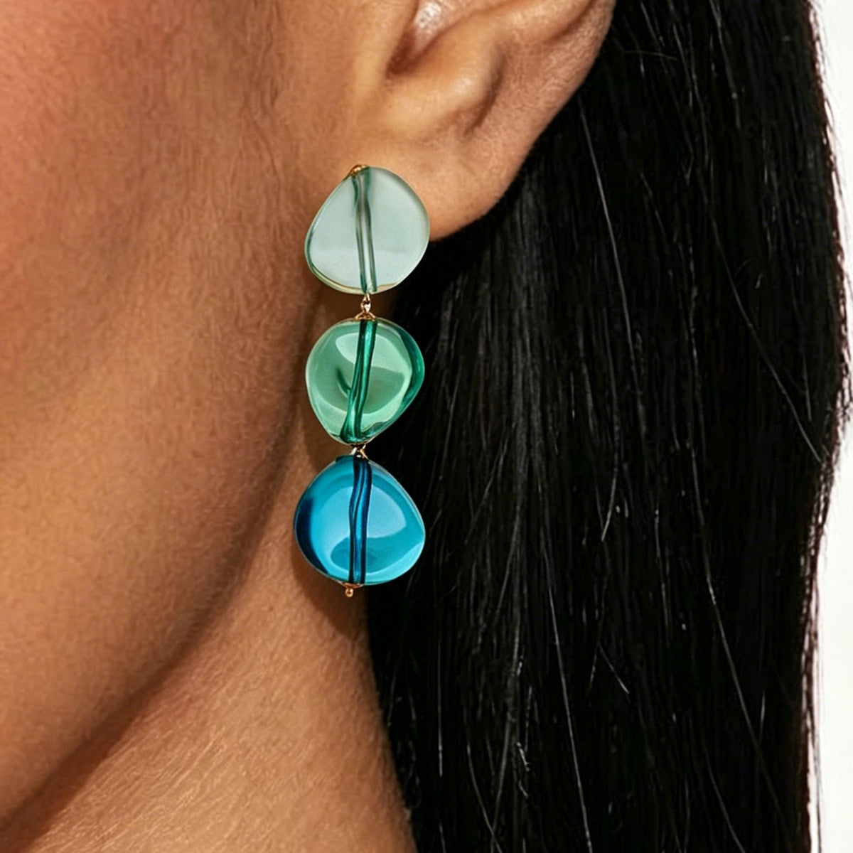 Classy Multi-Color Resin Drop Earrings
