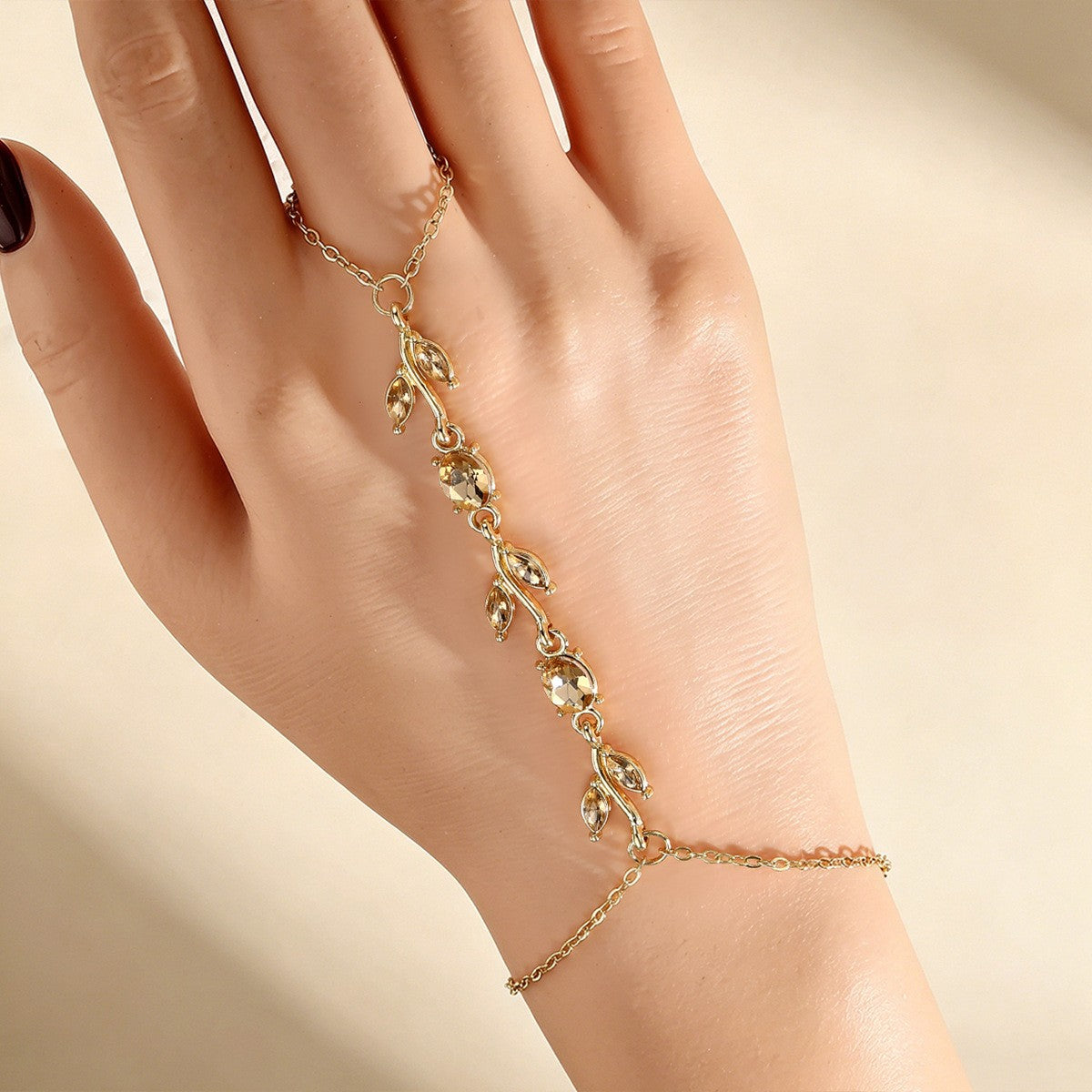Romantic Purple Leaf Vine Hand Chain