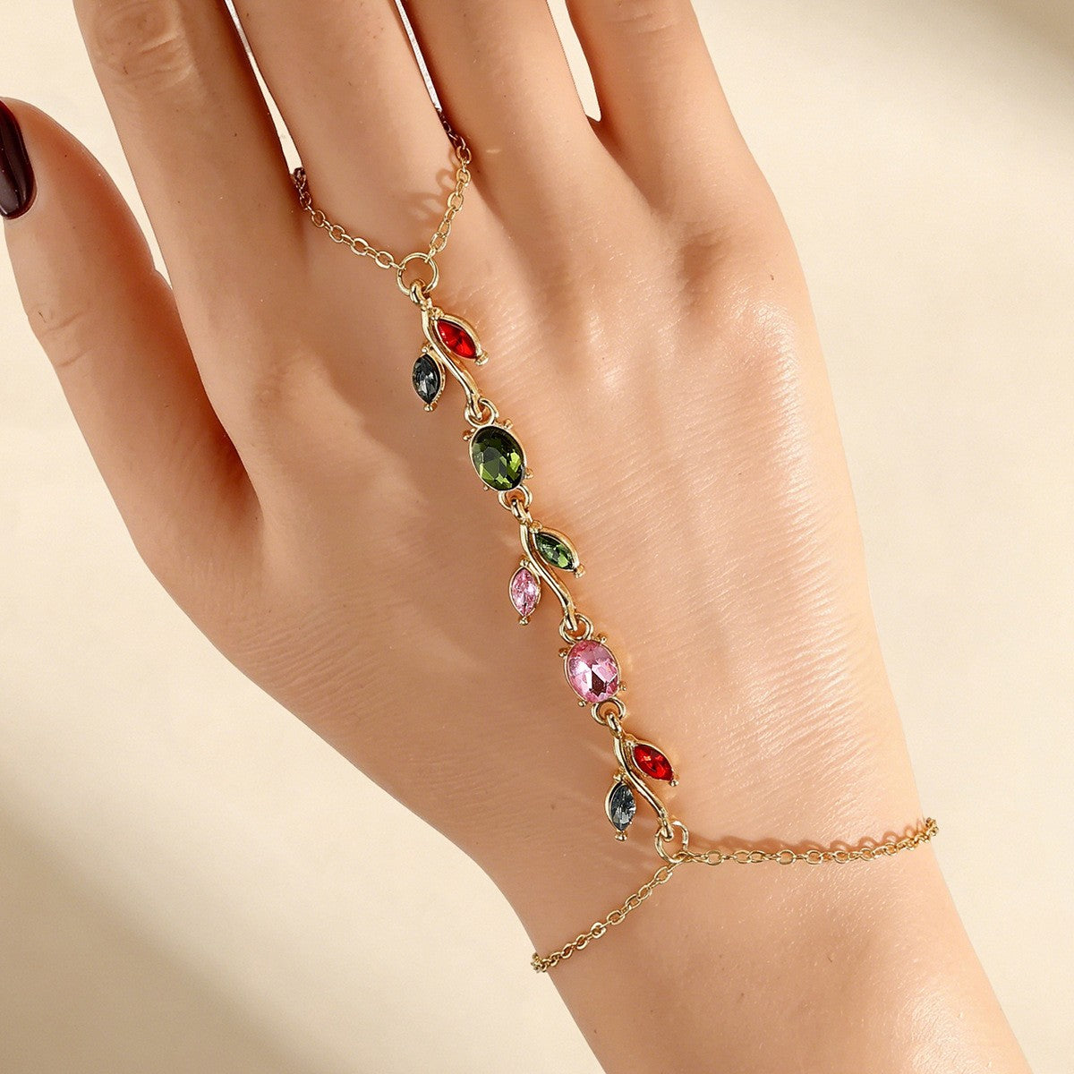 Romantic Purple Leaf Vine Hand Chain