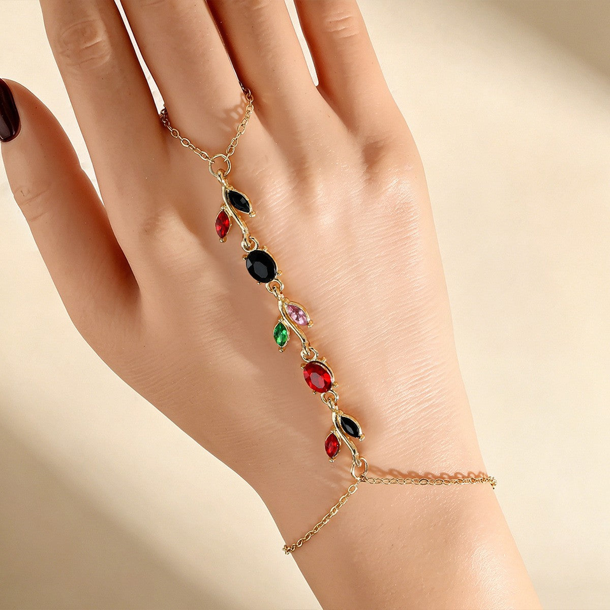 Romantic Purple Leaf Vine Hand Chain