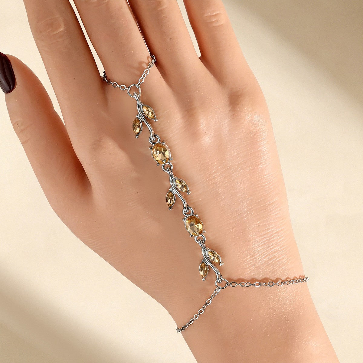 Romantic Purple Leaf Vine Hand Chain
