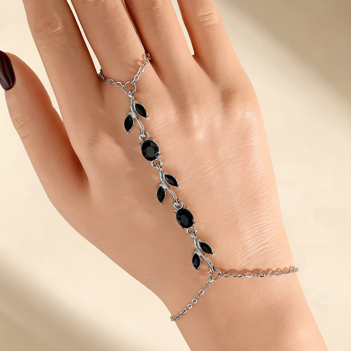 Romantic Purple Leaf Vine Hand Chain