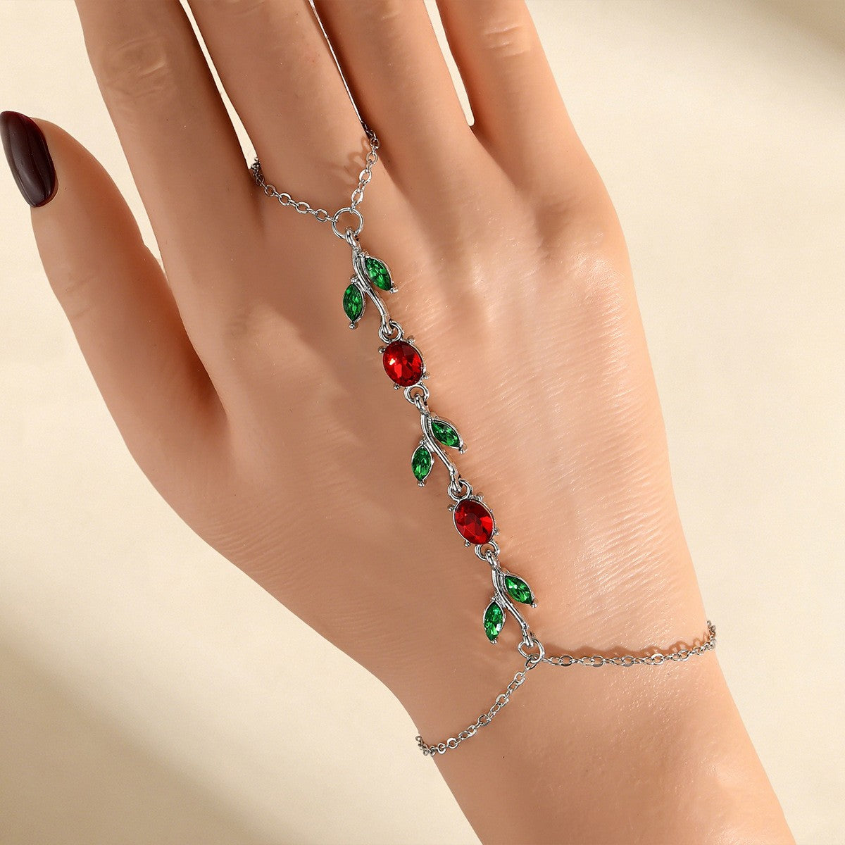 Romantic Purple Leaf Vine Hand Chain