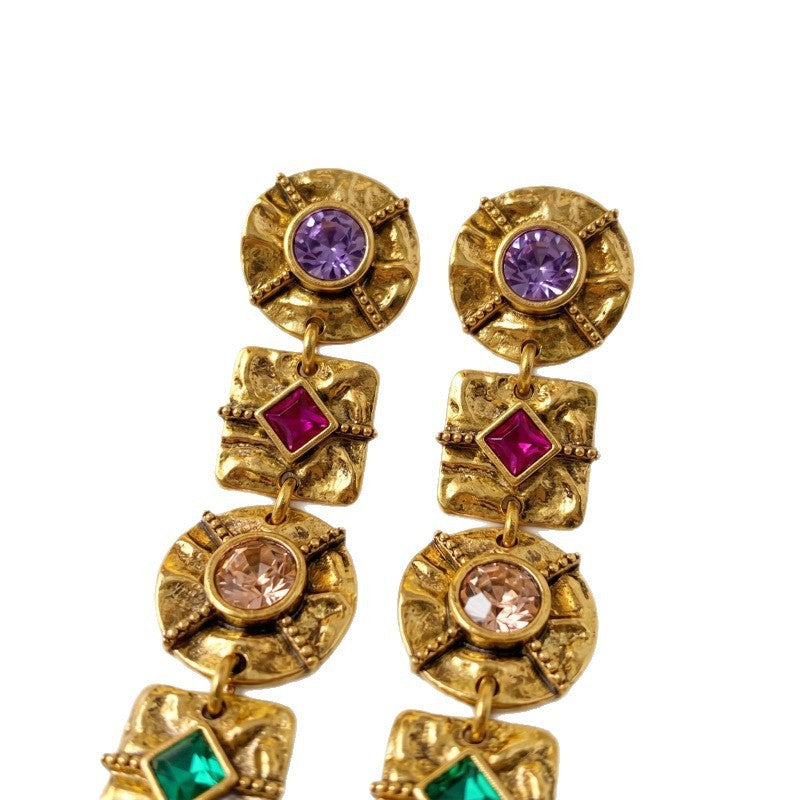 Classy Multicolor Geometric Square Dangle Earrings