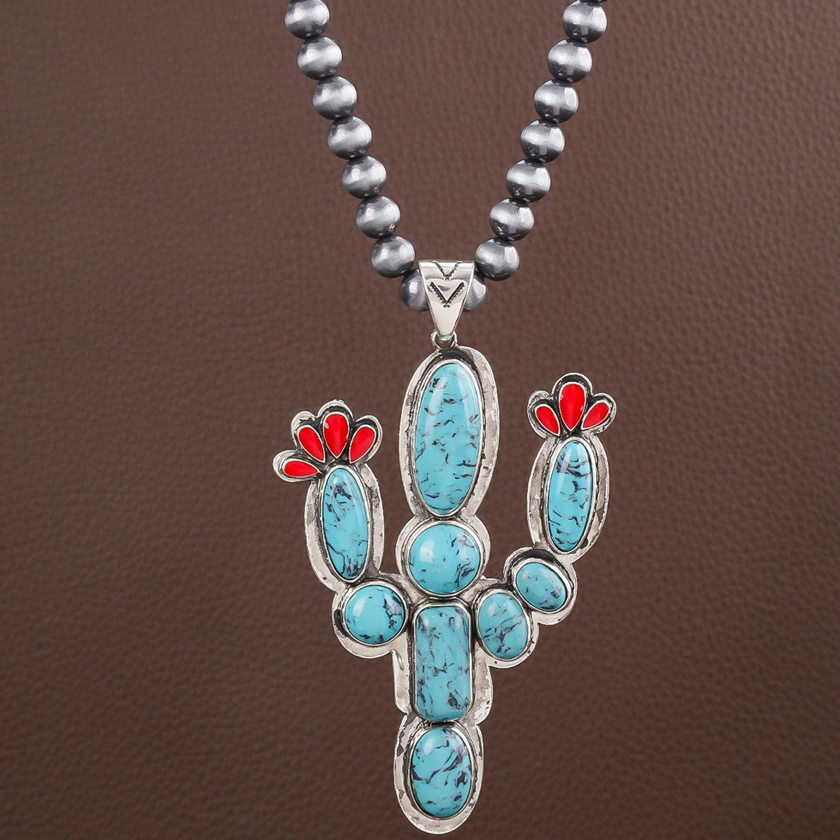 Boho Vintage Cactus Bead Necklace