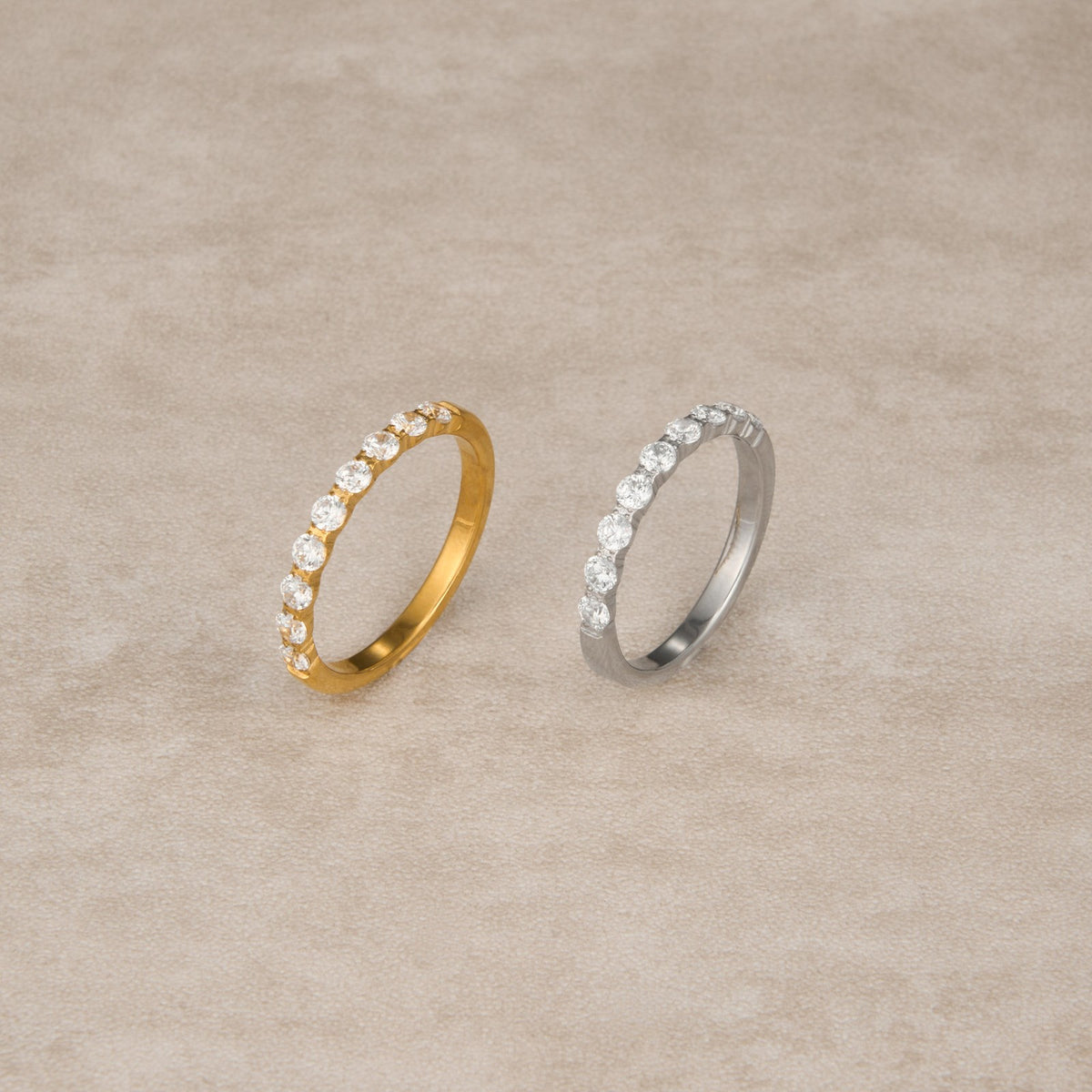 14k Dainty Pave Eternity Ring