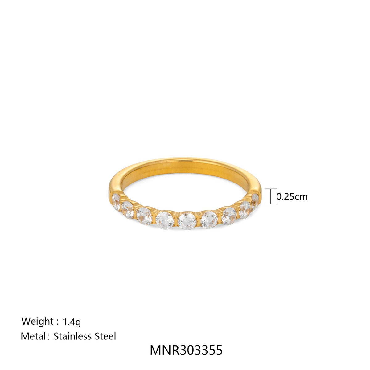 14k Dainty Pave Eternity Ring