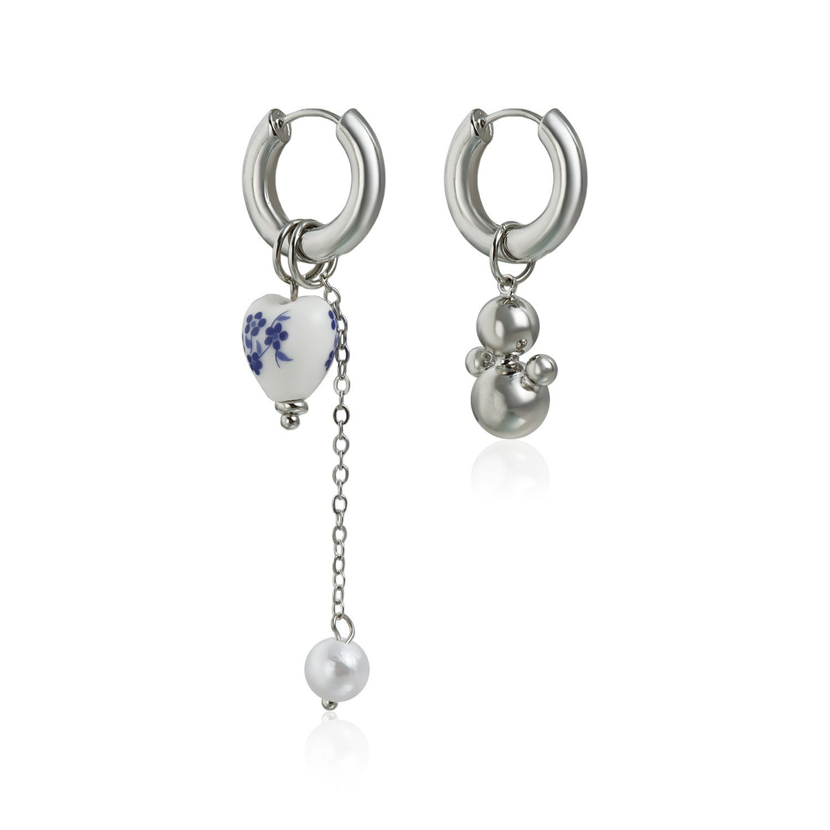 Classy Blue Porcelain Gourd Necklace & Earring Set