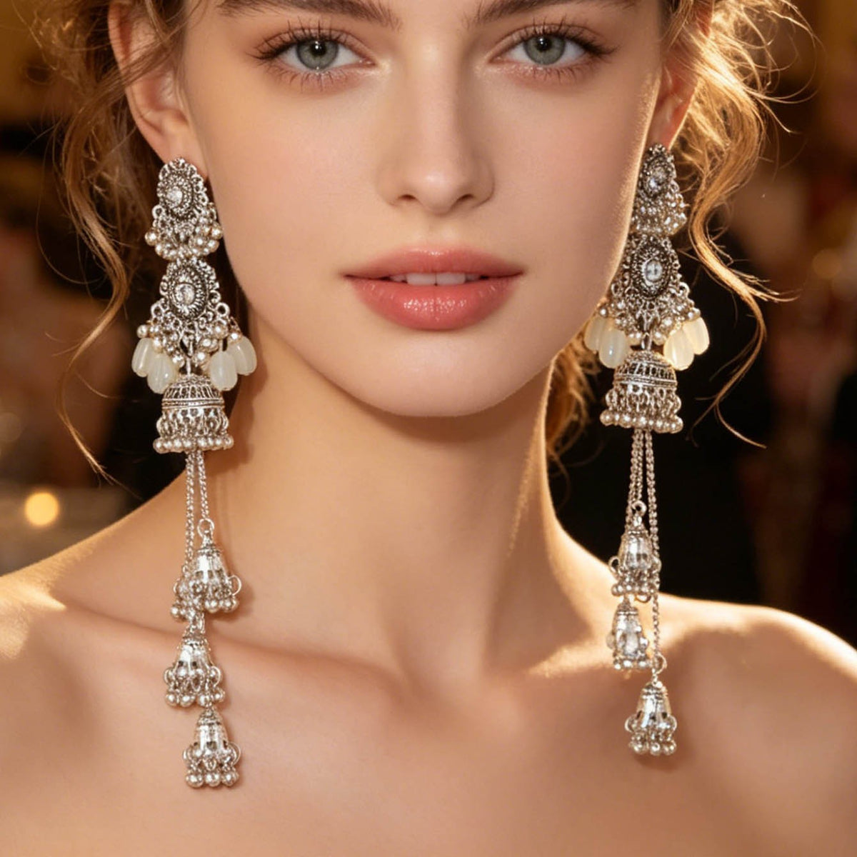 Classy Vintage Ethnic Bell Tassel Earrings