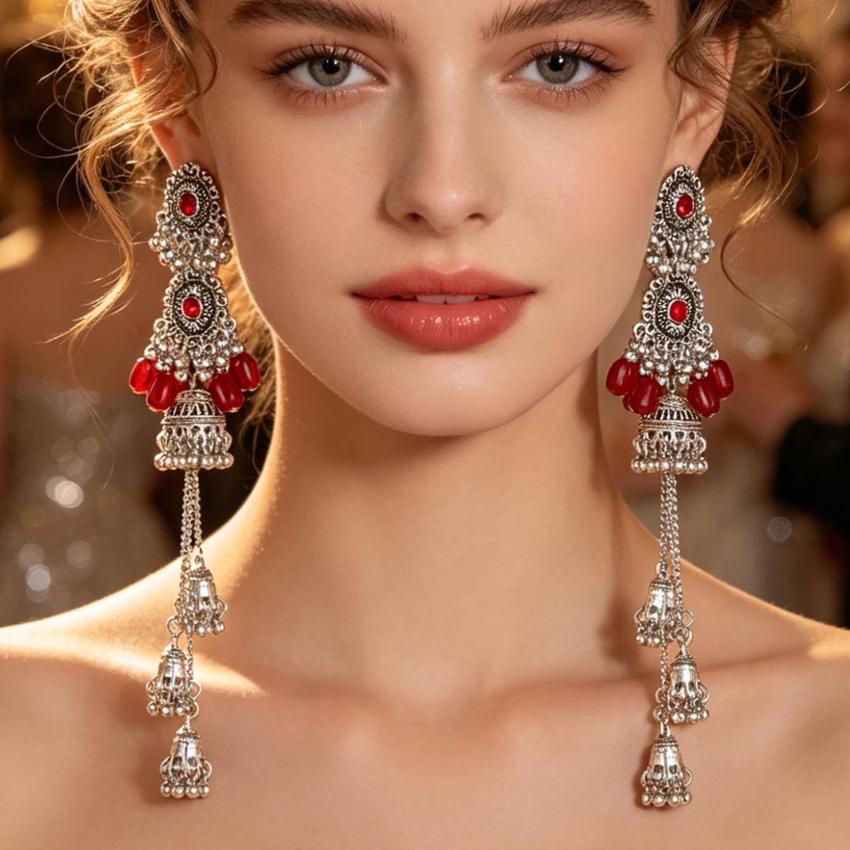 Classy Vintage Ethnic Bell Tassel Earrings
