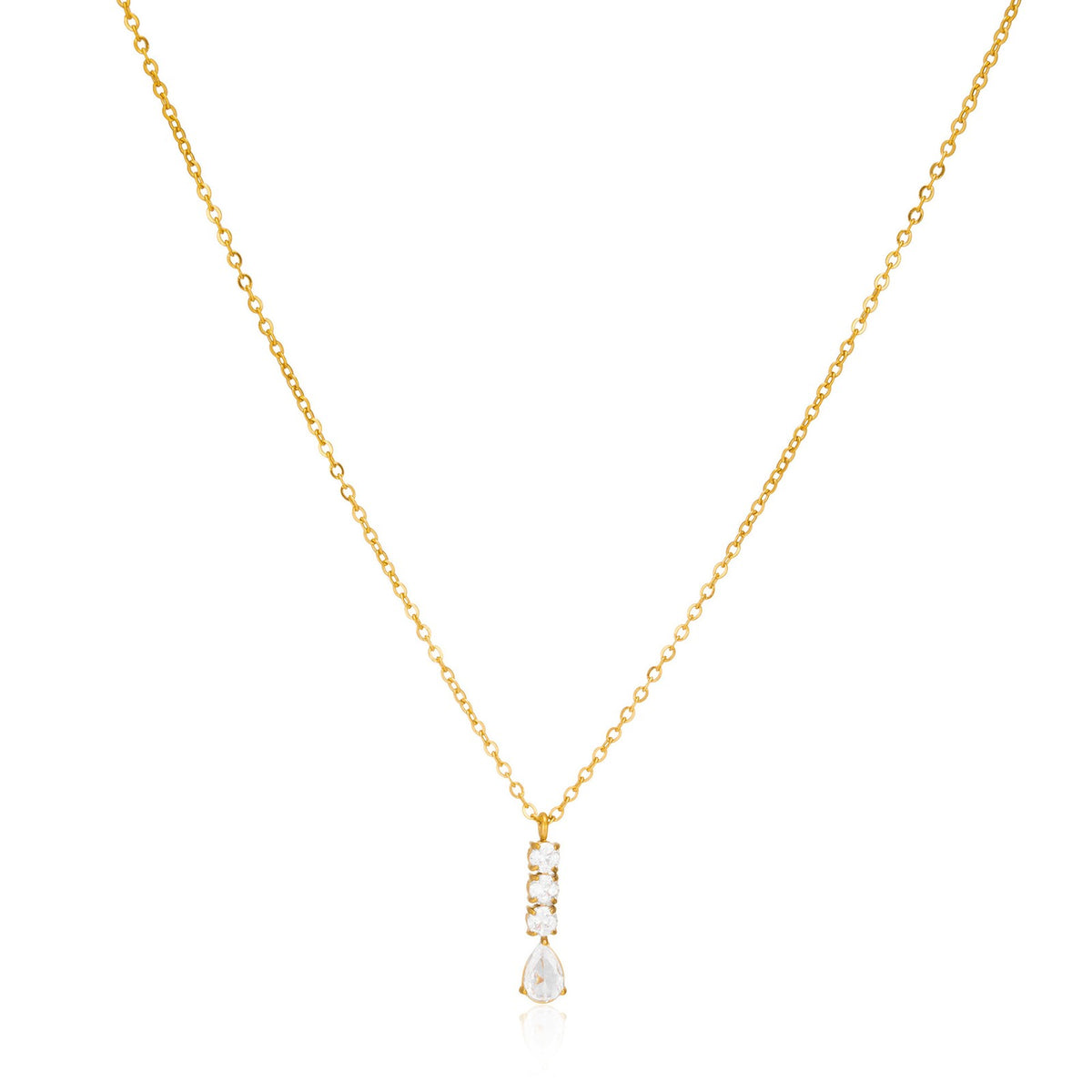 Dainty Teardrop Cubic Zirconia Necklace