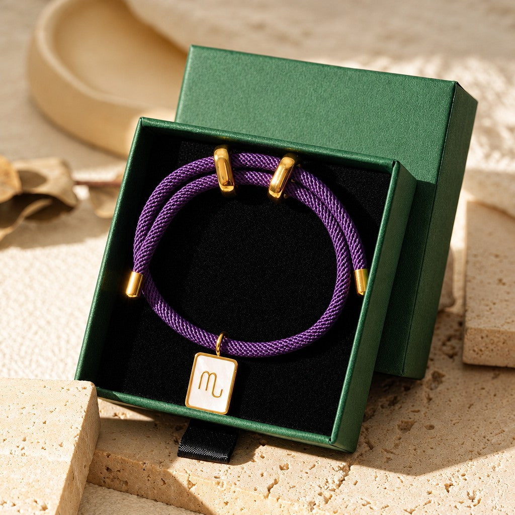 Vintage Woven Zodiac Charm Bracelet