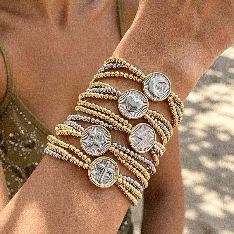 Boho Multi-Layer Beaded Charm Bracelet Set