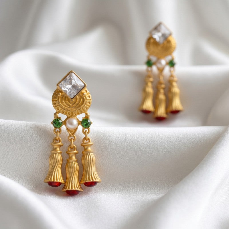 Classy Vintage Geometric Bell Tassel Earrings
