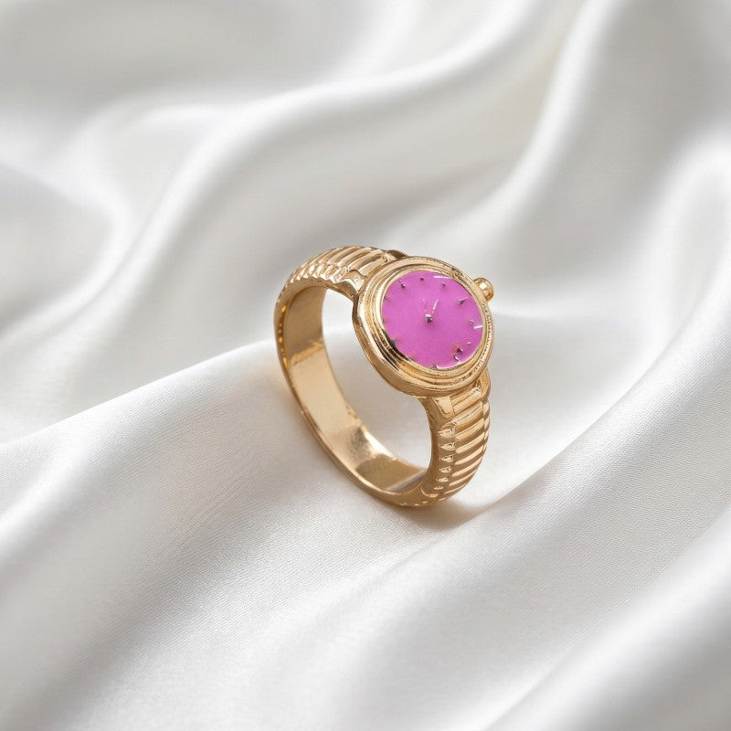 Classy Colorful Watch Dial Ring