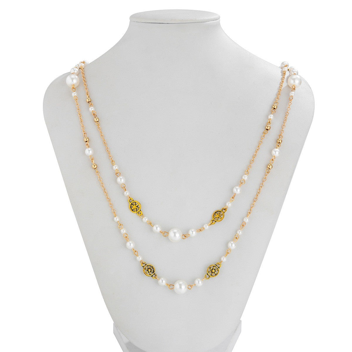 Elegant Vintage Faux Pearl Multi-Layer Necklace