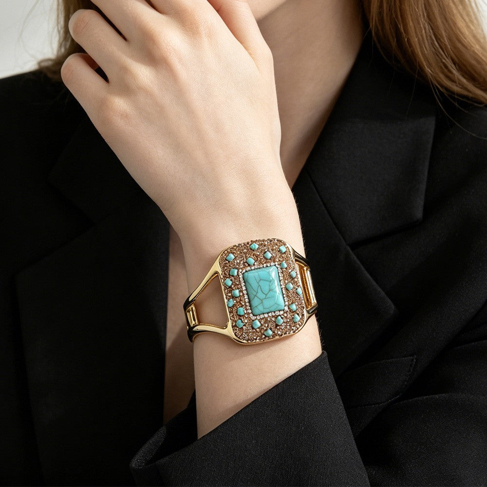 Classy Multi-Stone Cuff Bracelet