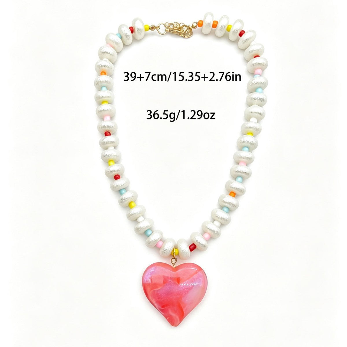 Romantic Multi-Strand Iridescent Heart Necklace