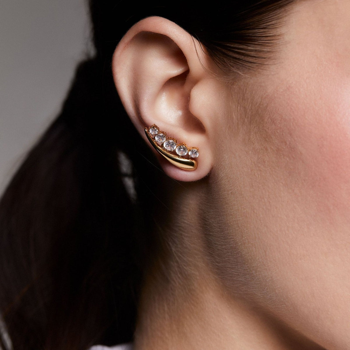Classy Geometric CZ Ear Cuff Set