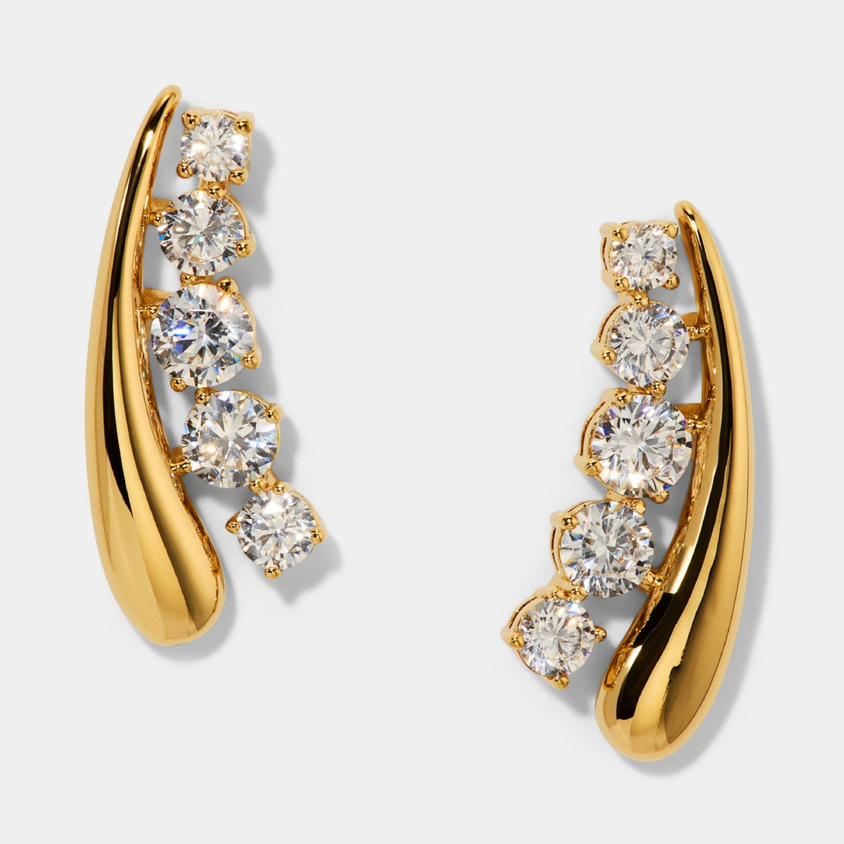 Classy Geometric CZ Ear Cuff Set