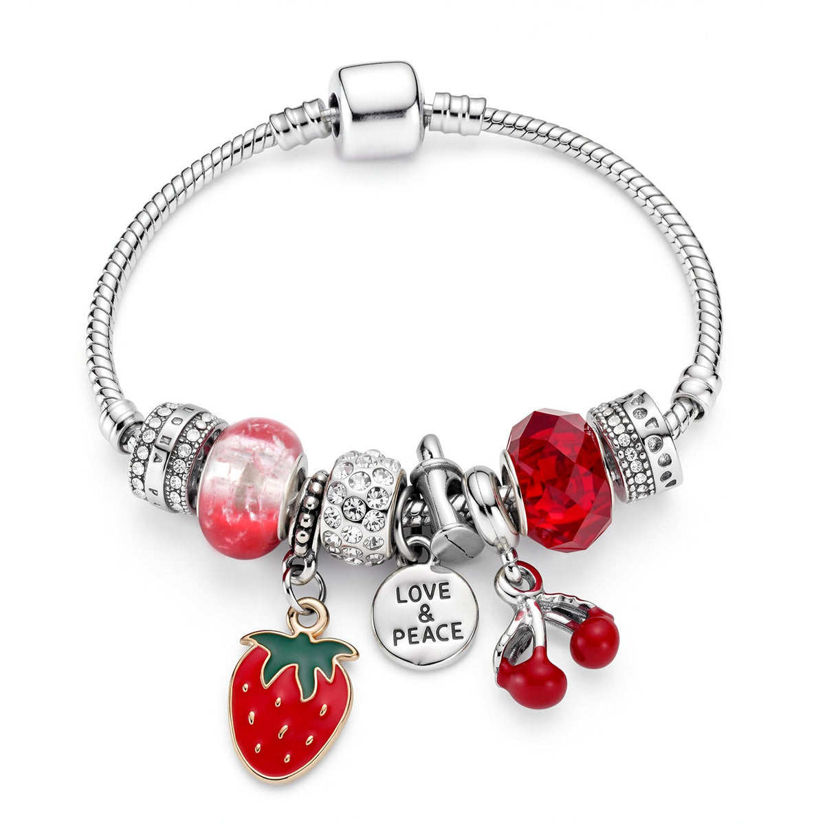 Playful Fruit Rabbit Charm Bracelet