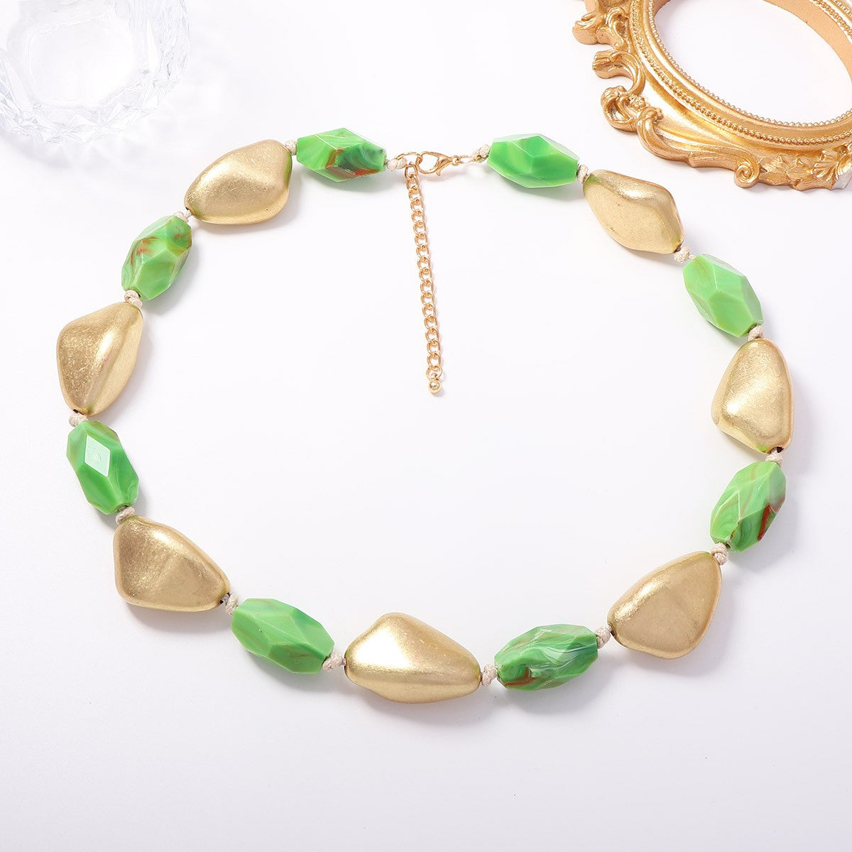 Classy Multi-Color Geometric Resin Necklace