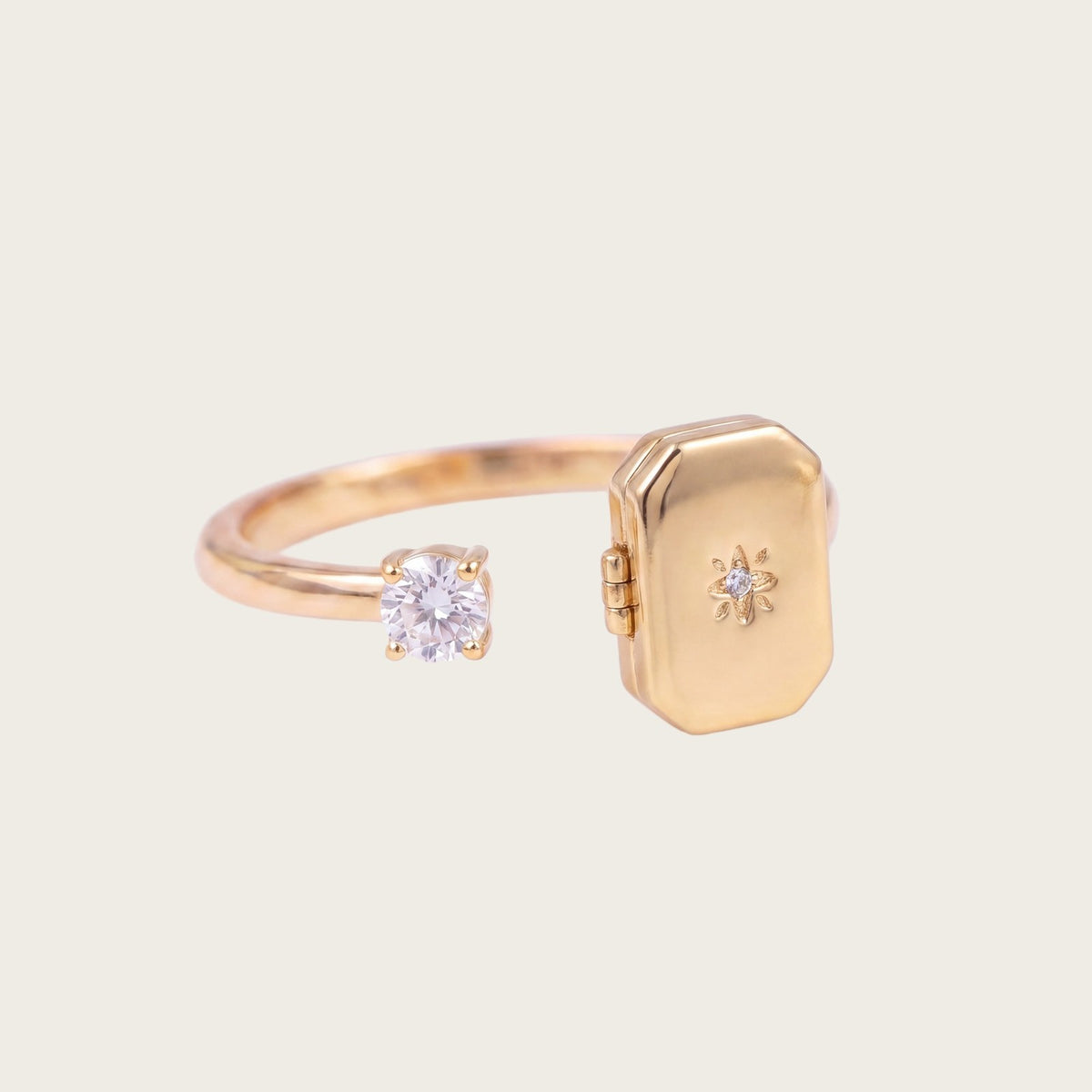 Romantic Heart Locket Ring Set