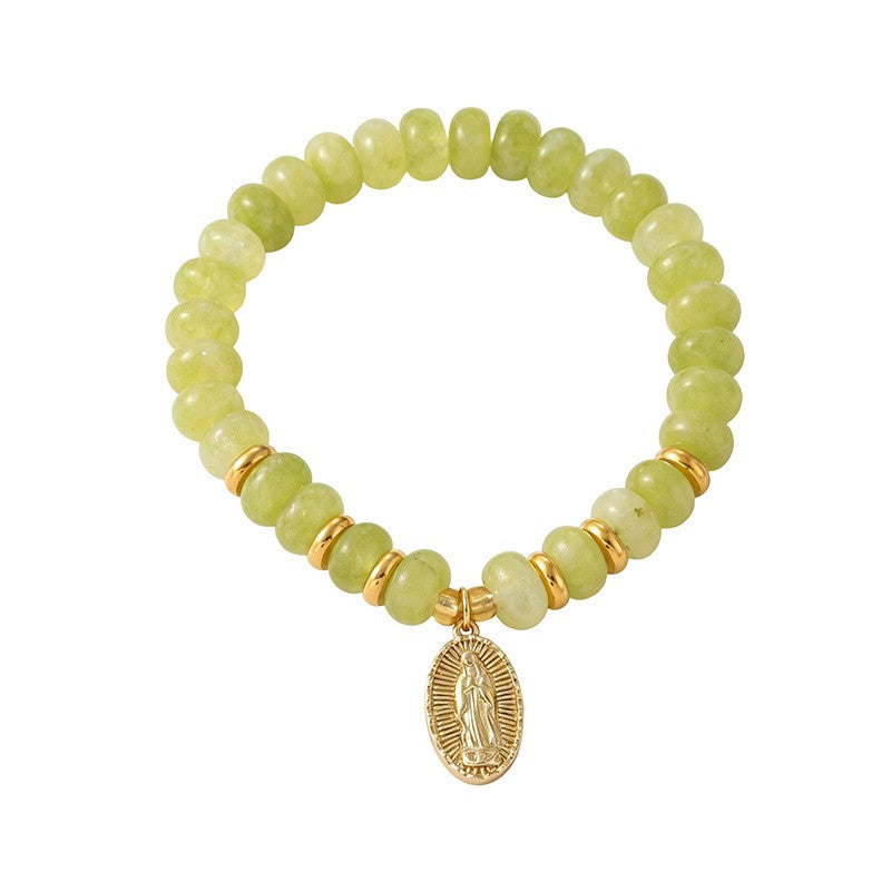 Boho Multi-Color Chalcedony Fish Charm Bracelet Set