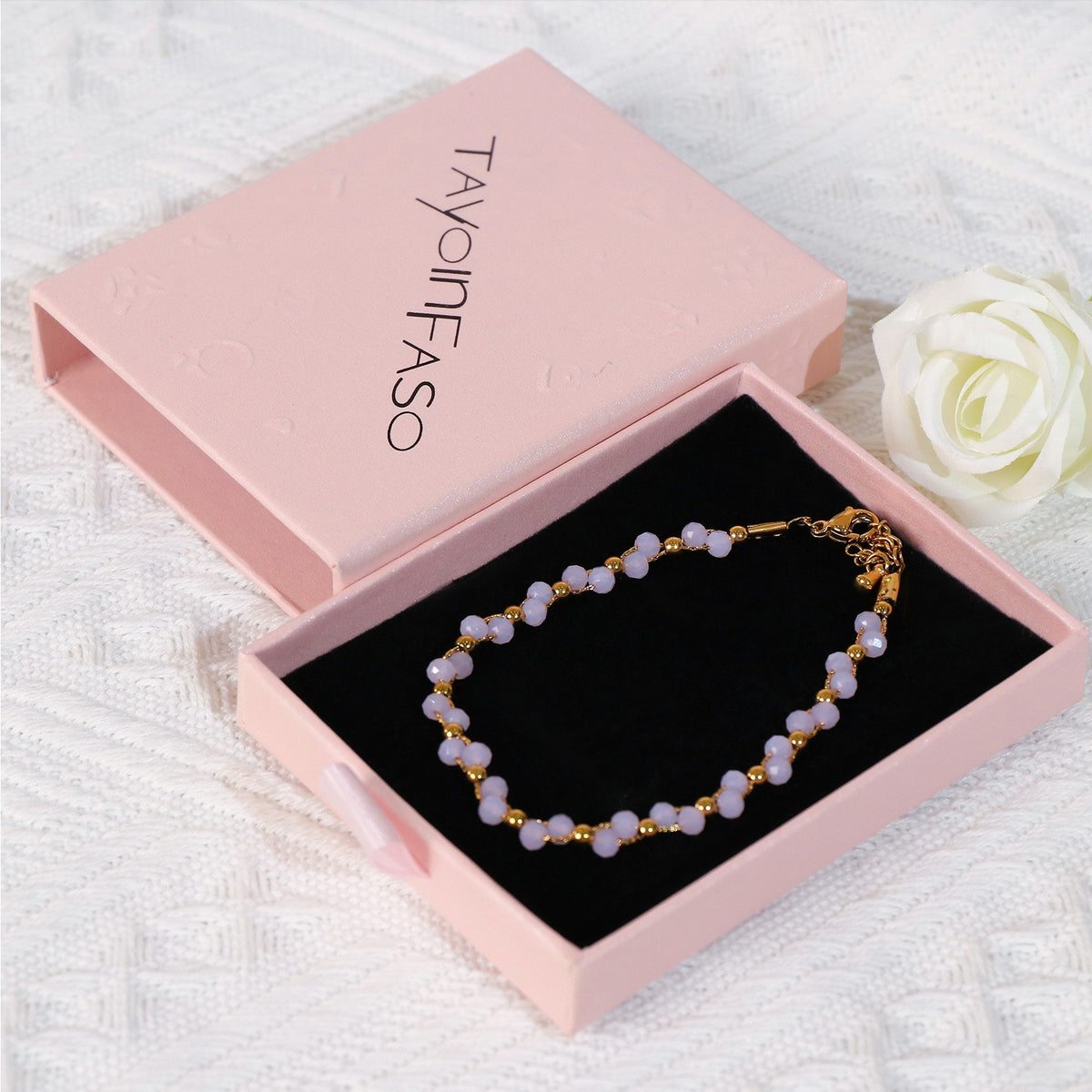 Dainty Lavender Beaded Bracelet