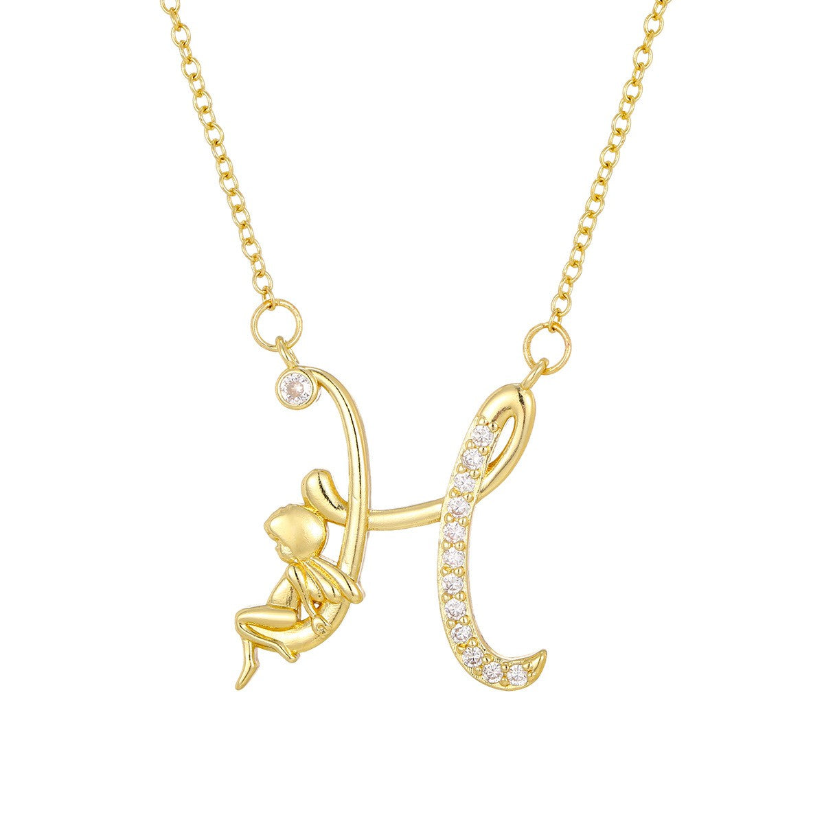Dainty Angel Initial Necklace