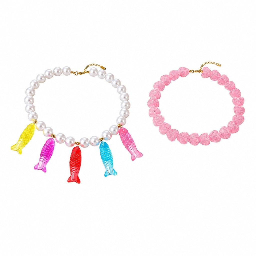 Playful Gummy Fish Pearl Necklace