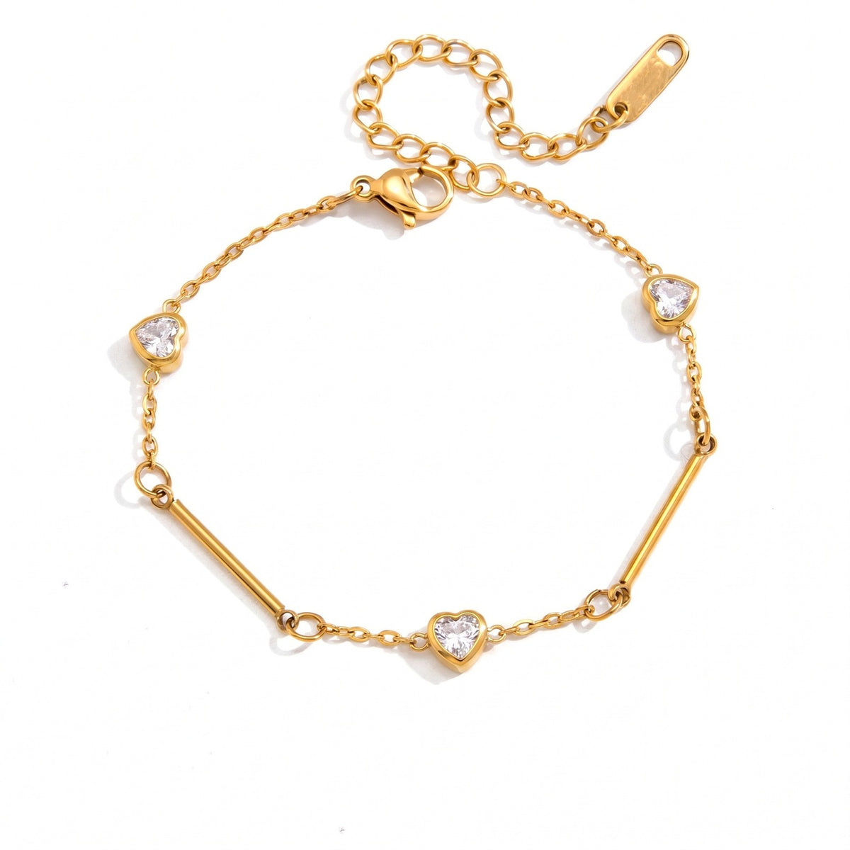 Dainty Heart Marquise Zircon Bracelet Set