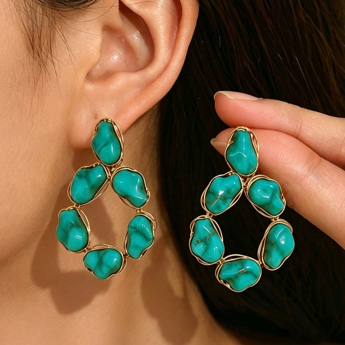 Classy Multicolor Geometric Drop Earrings