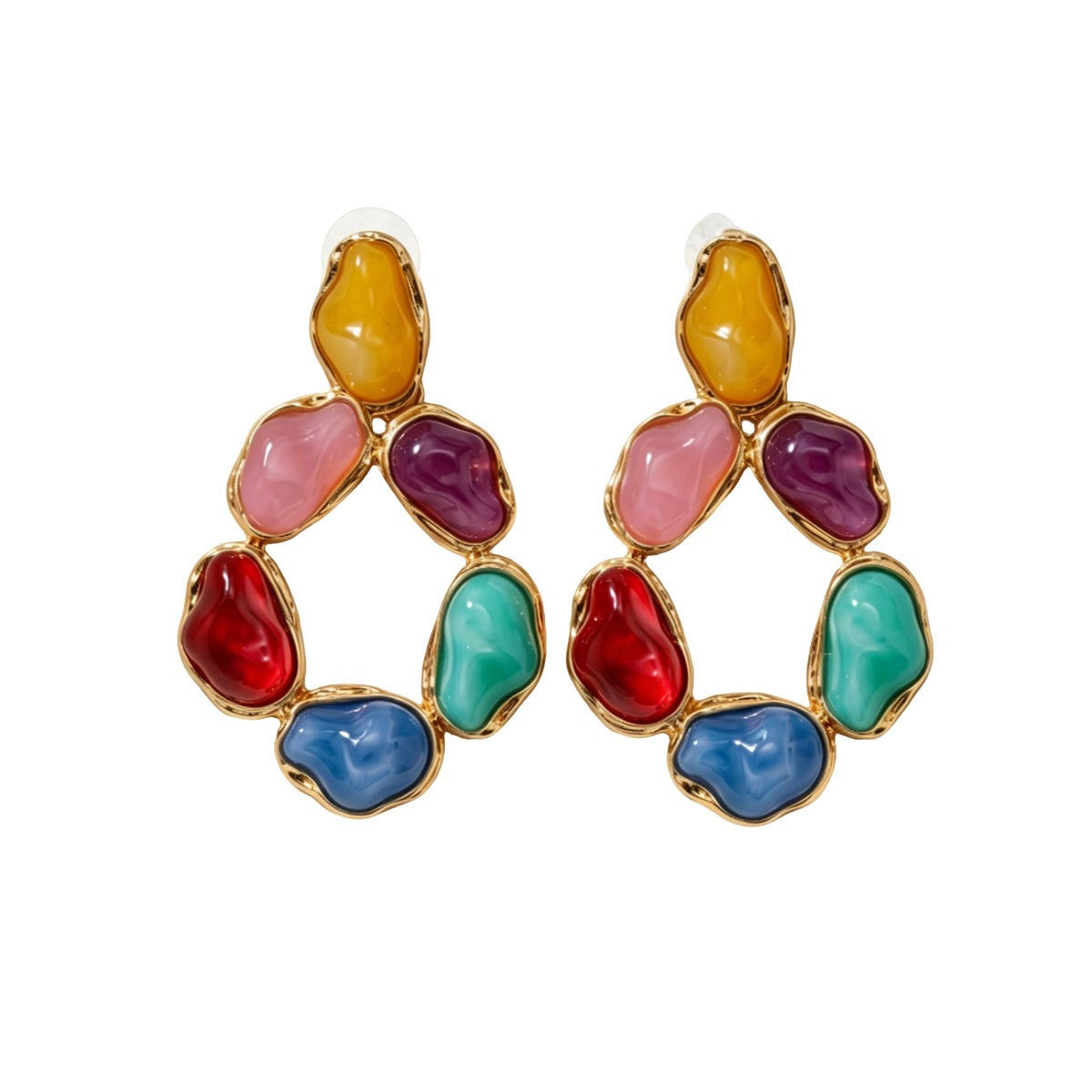 Classy Multicolor Geometric Drop Earrings