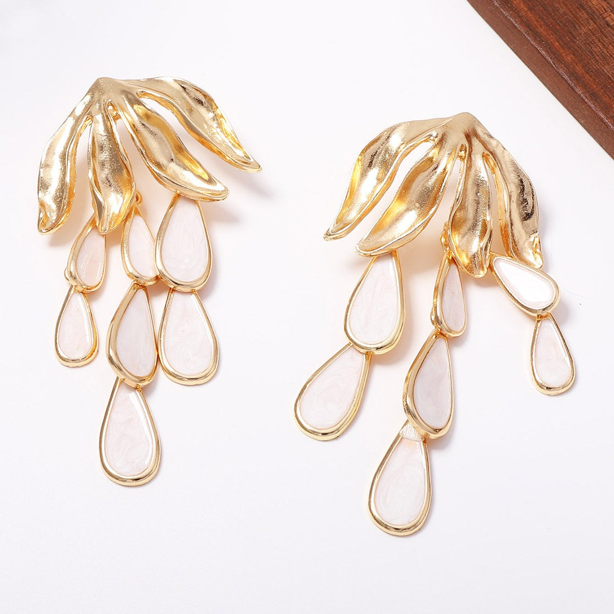 Elegant Floral Petal Drop Earrings