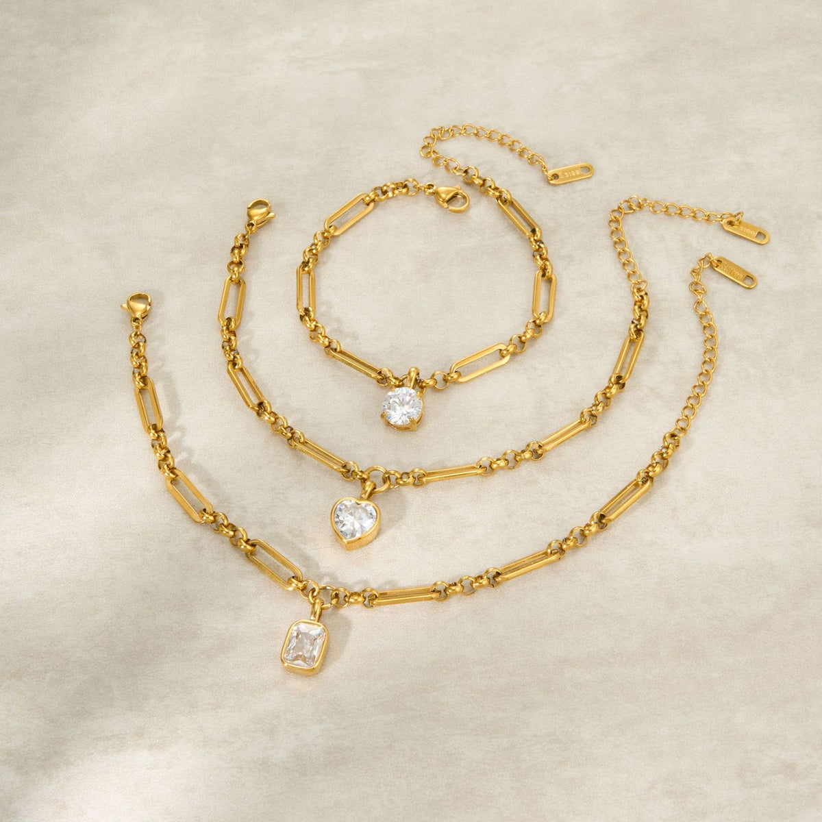 Vintage CZ Geometric Link Bracelet