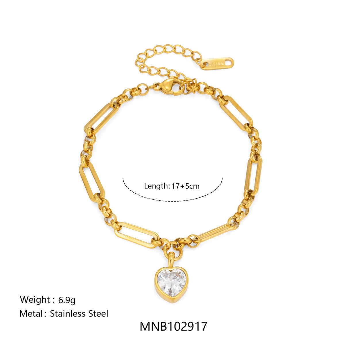 Vintage CZ Geometric Link Bracelet