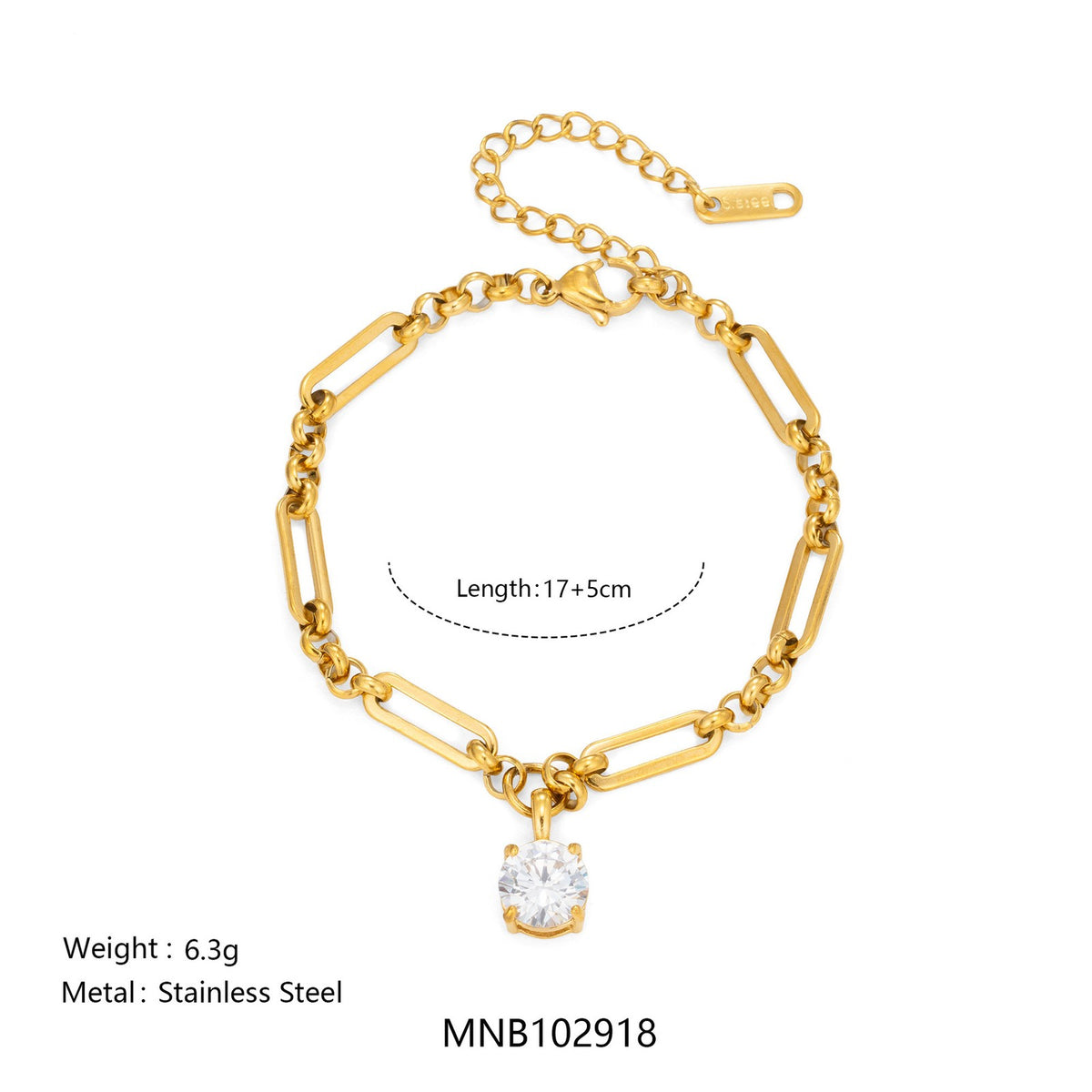 Vintage CZ Geometric Link Bracelet