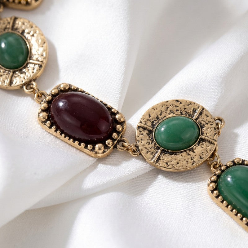 Classy Vintage Multi-Stone Geometric Bracelet