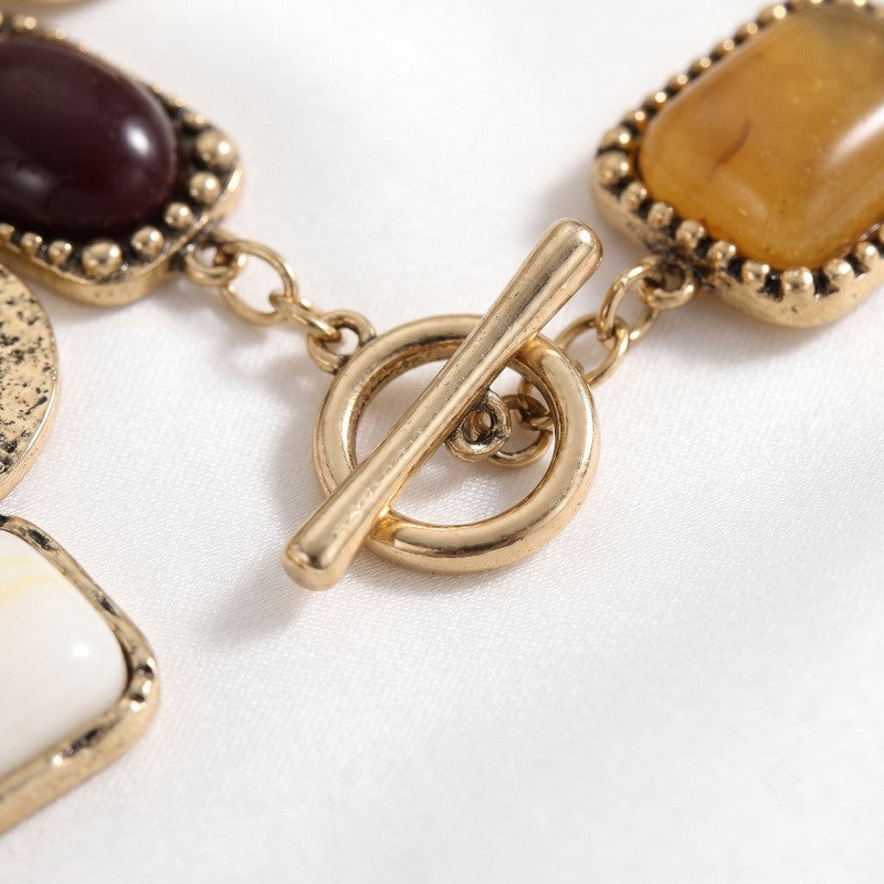 Classy Vintage Multi-Stone Geometric Bracelet