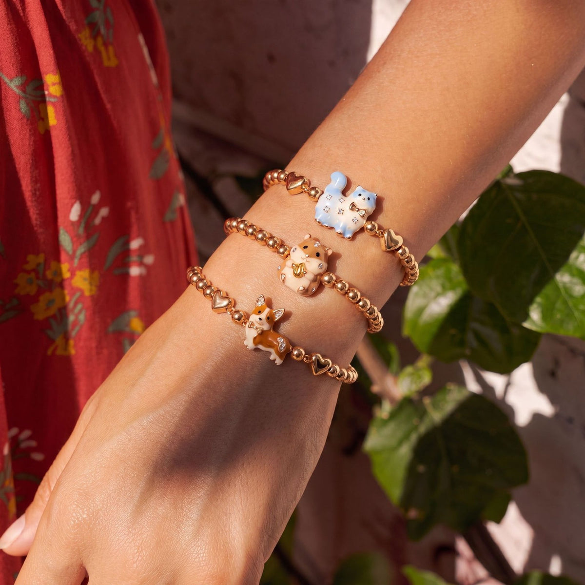 Dainty Enamel Animal Charm Bracelet
