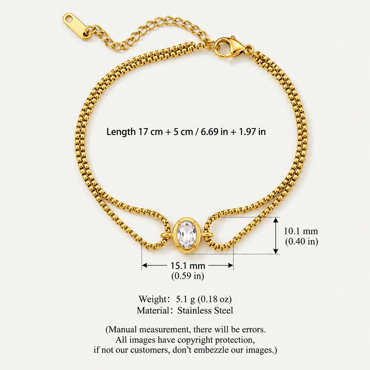4pc Dainty Geometric & Heart CZ Bracelet Set