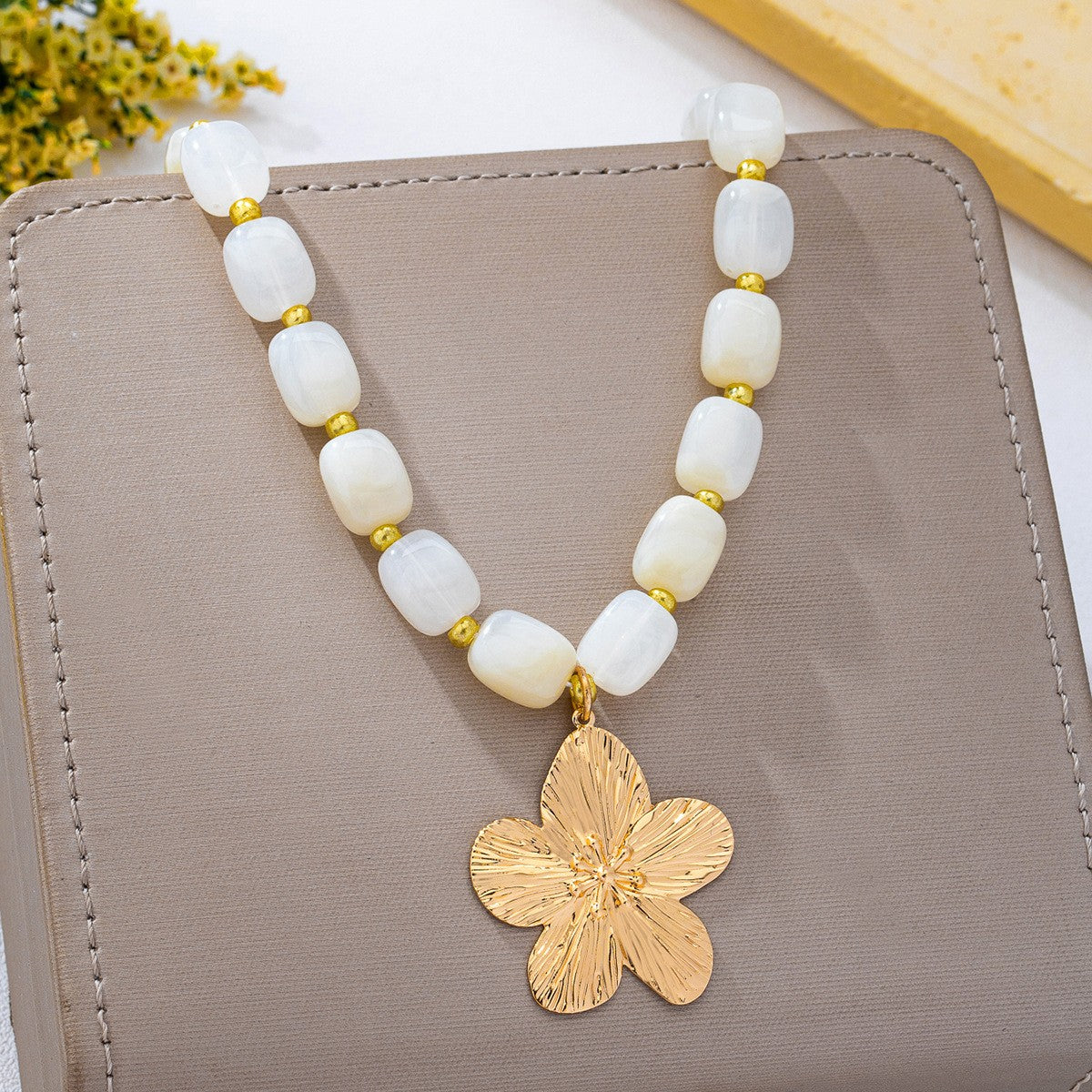 Boho Colorful Beaded Floral Necklace