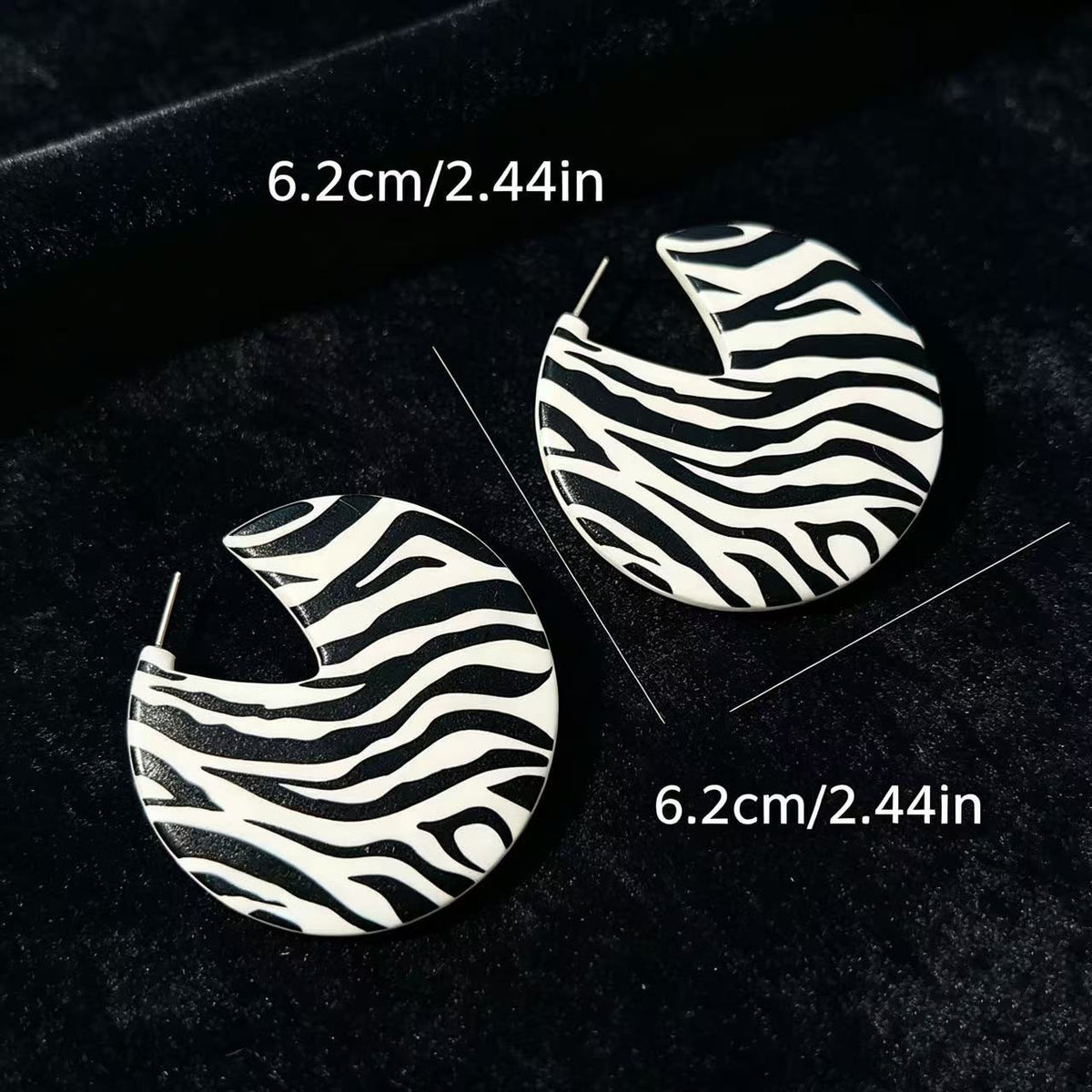 Boho Zebra Print Acrylic Drop Earrings