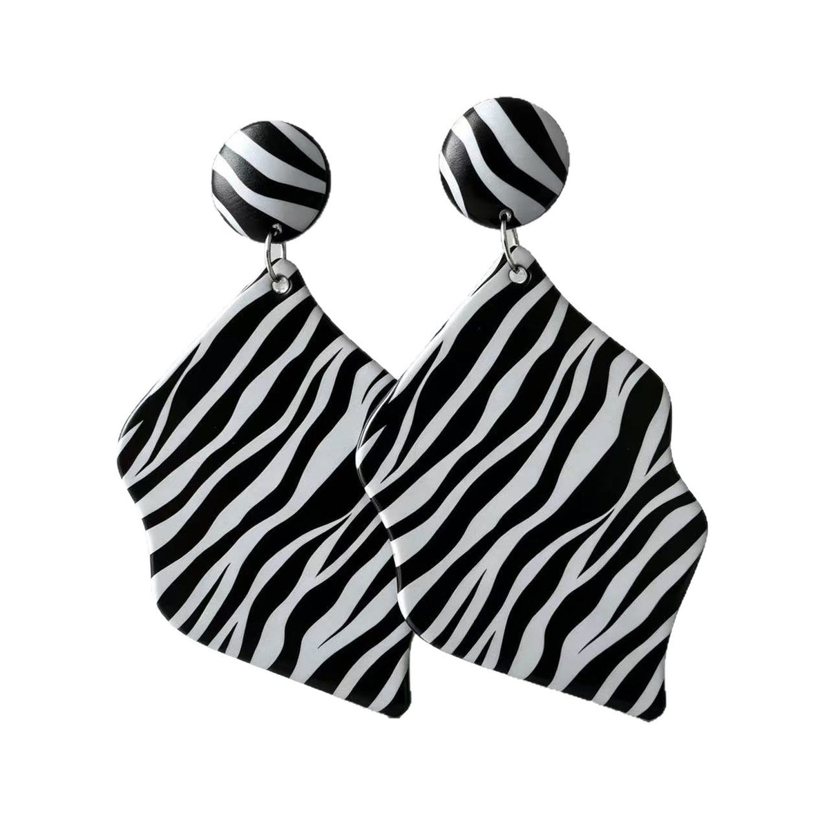 Boho Zebra Print Acrylic Drop Earrings