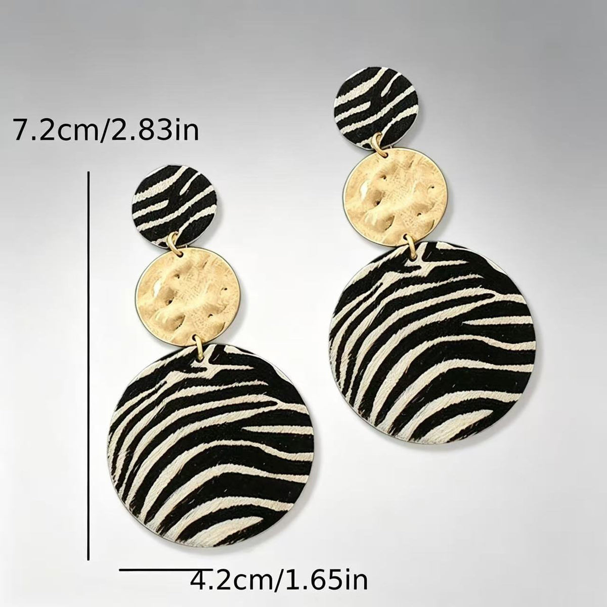 Boho Zebra Print Acrylic Drop Earrings