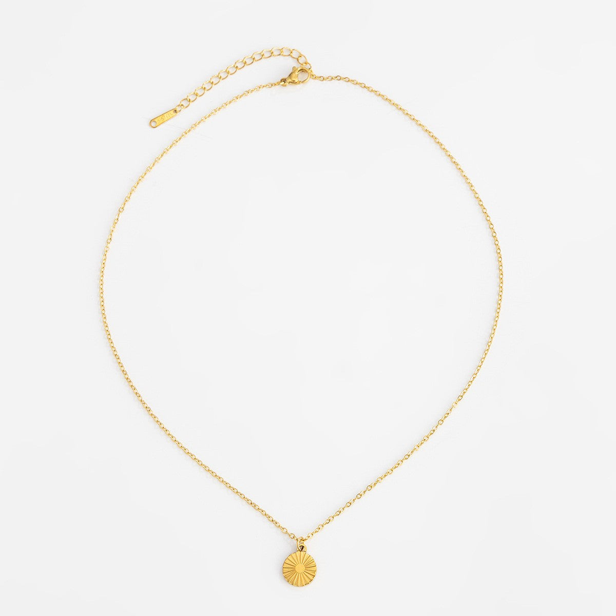 Dainty Cat's Eye Sunburst Pendant Necklace