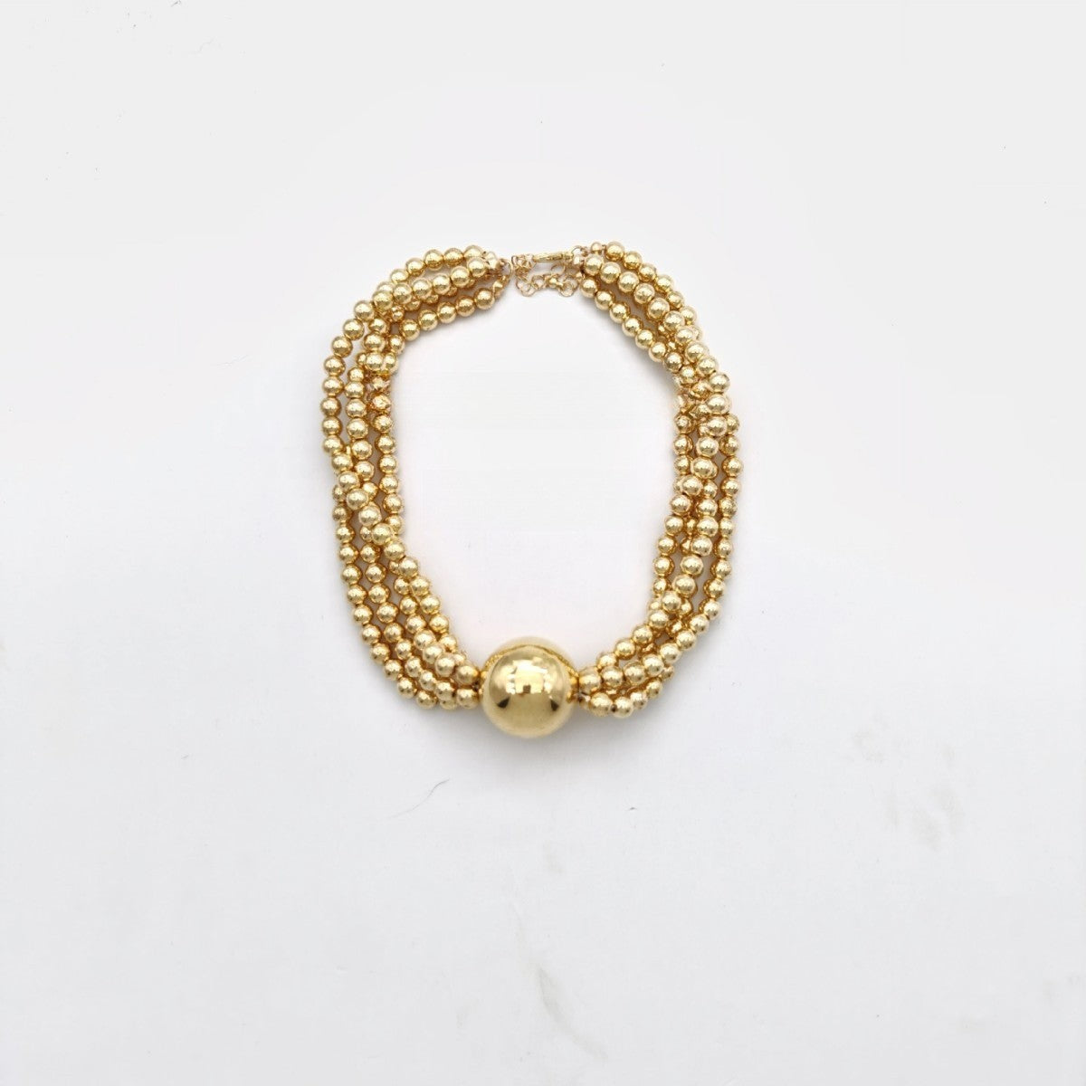 Classy Multi-Strand Sphere Choker Necklace