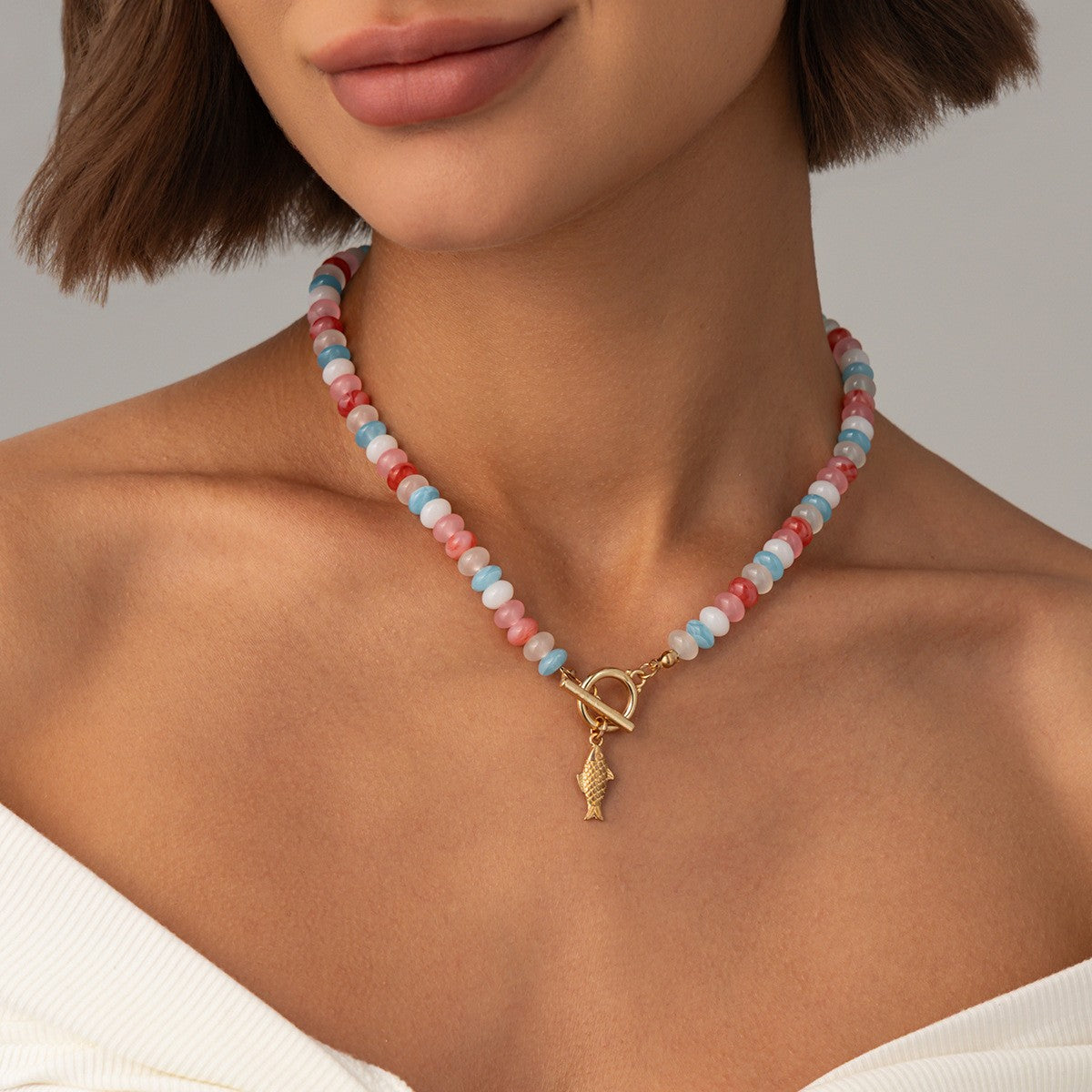 Boho Resin Fish Toggle Necklace